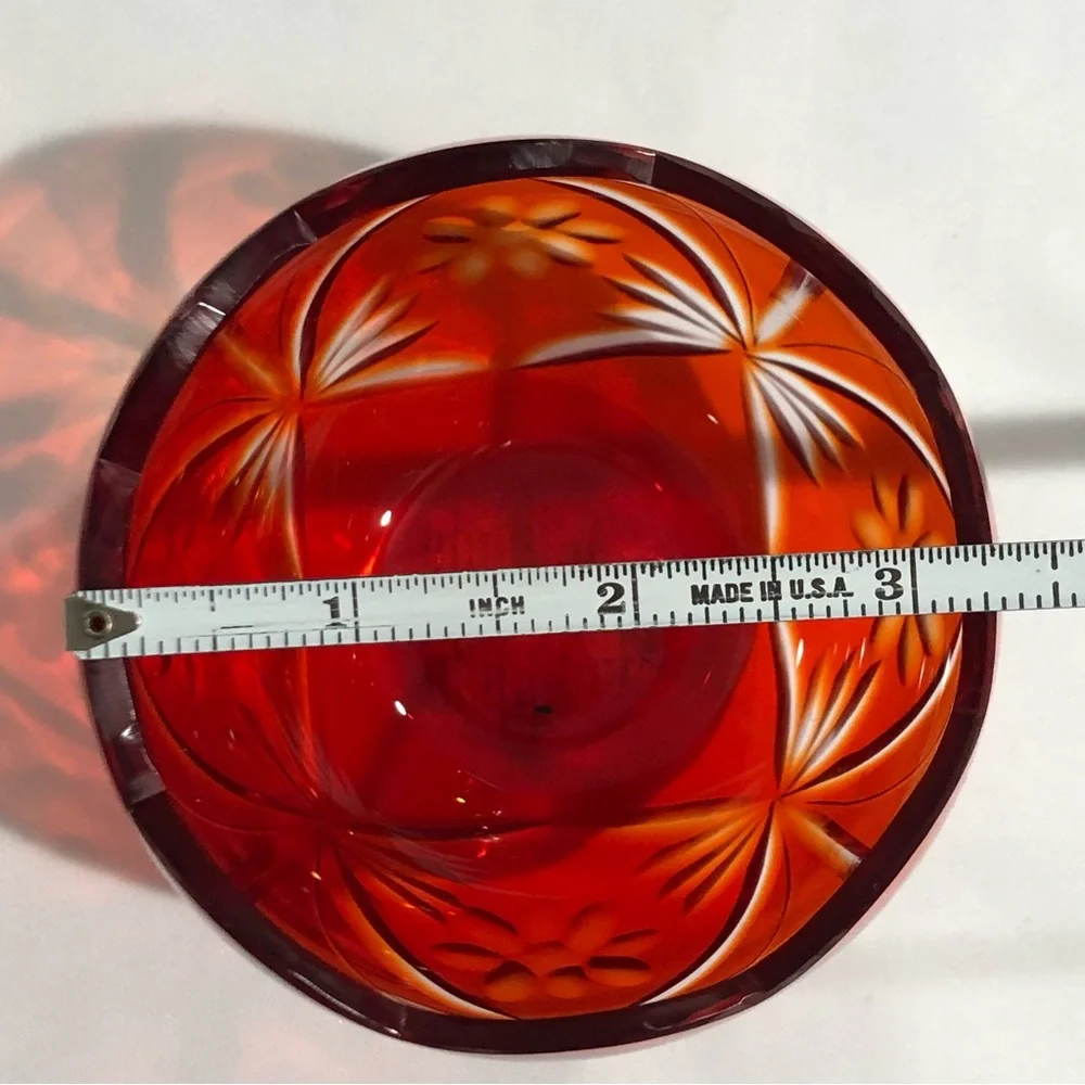 Red & Green Glass Candle Holders Set of 2